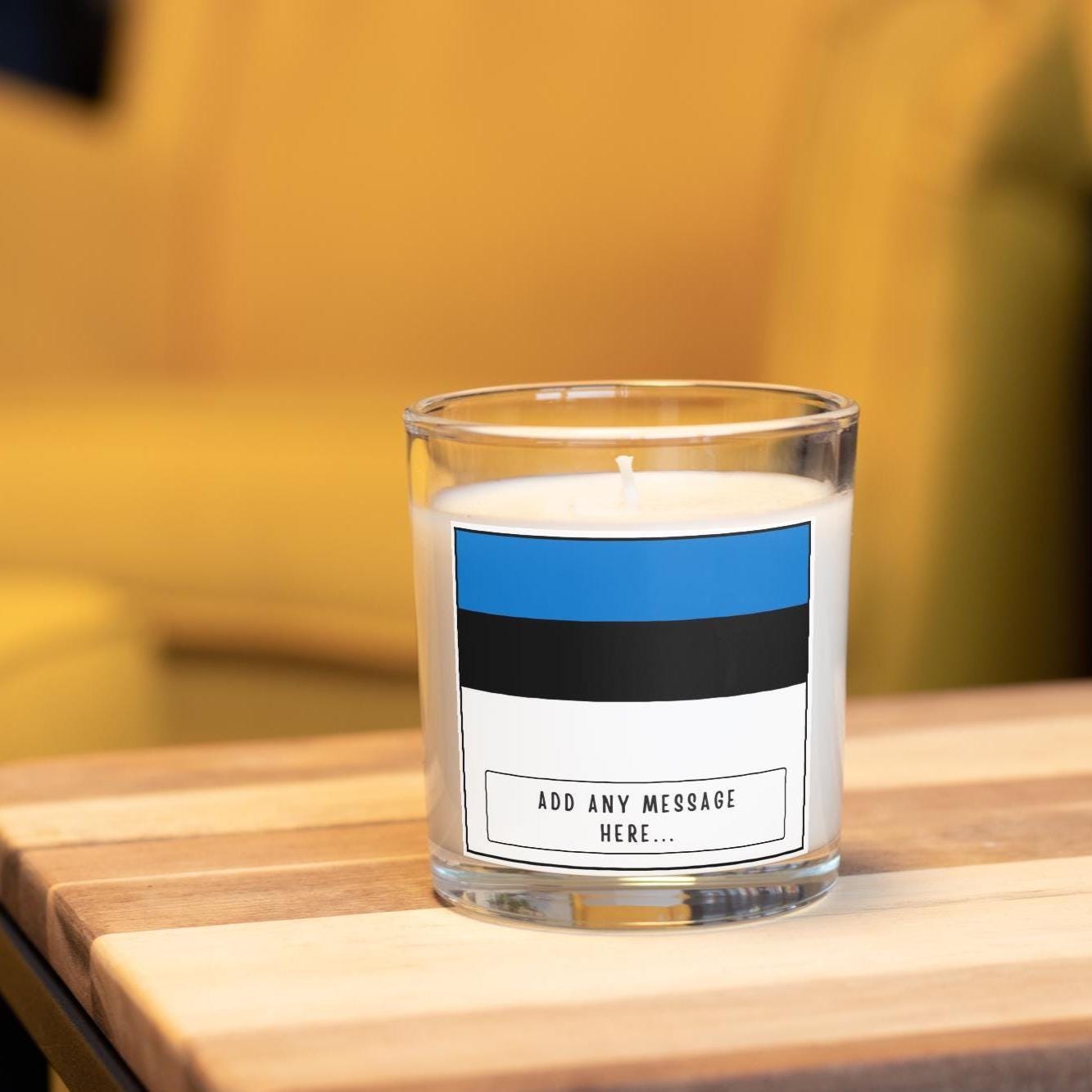 Estonia Personalised candle | Flag of Estonia | Estonian Flag Gift | Custom Message Estonian Candle | Gift for Estonian | Estonia Home Décor Etsy