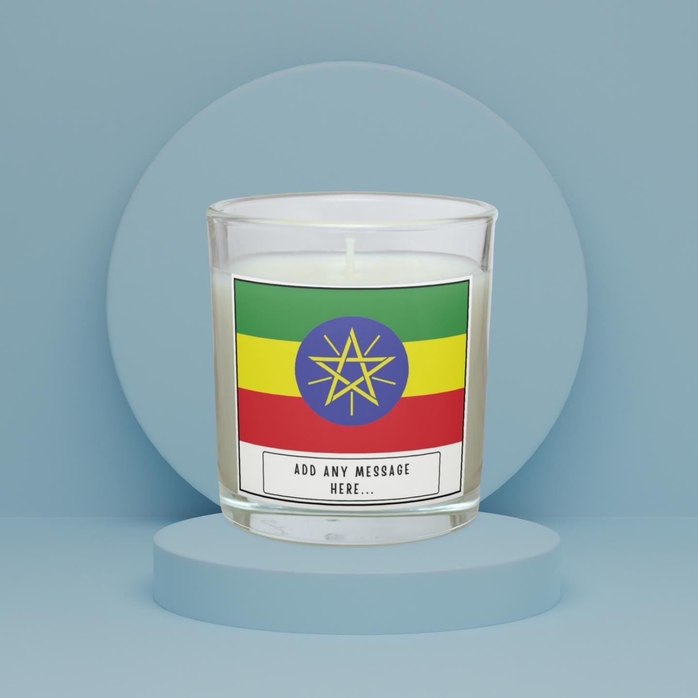 Ethiopia Personalised Candle | Ethiopia Flag | Flag of Ethiopia | Custom Ethiopia Message Candle | Gift for Ethiopian | Ethiopian Home Décor Etsy