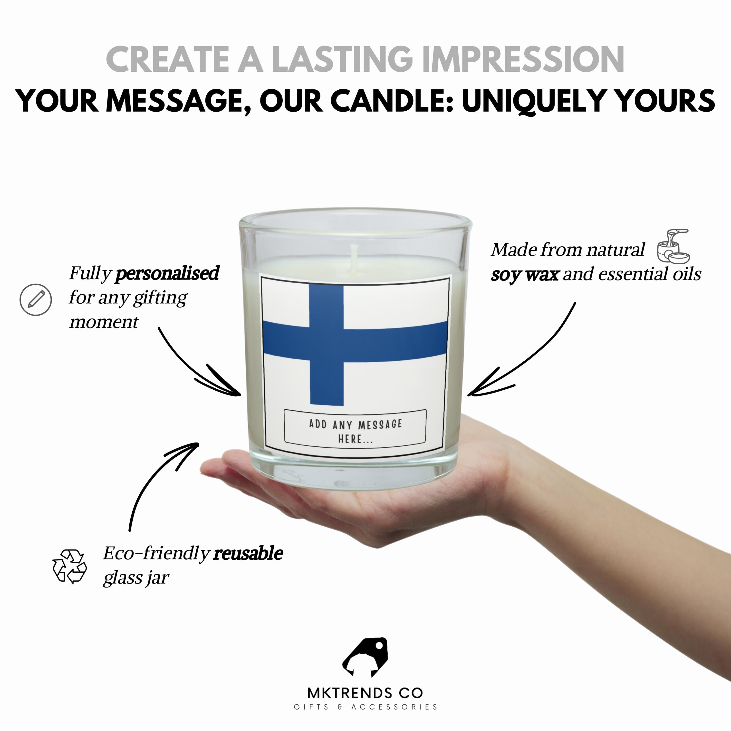 Finland Personalised Candle | Finland Flag | Finnish Flag Message | Nordic Gift Idea | Finnish Gift Idea | Finland Home | Finnish Home Décor Etsy
