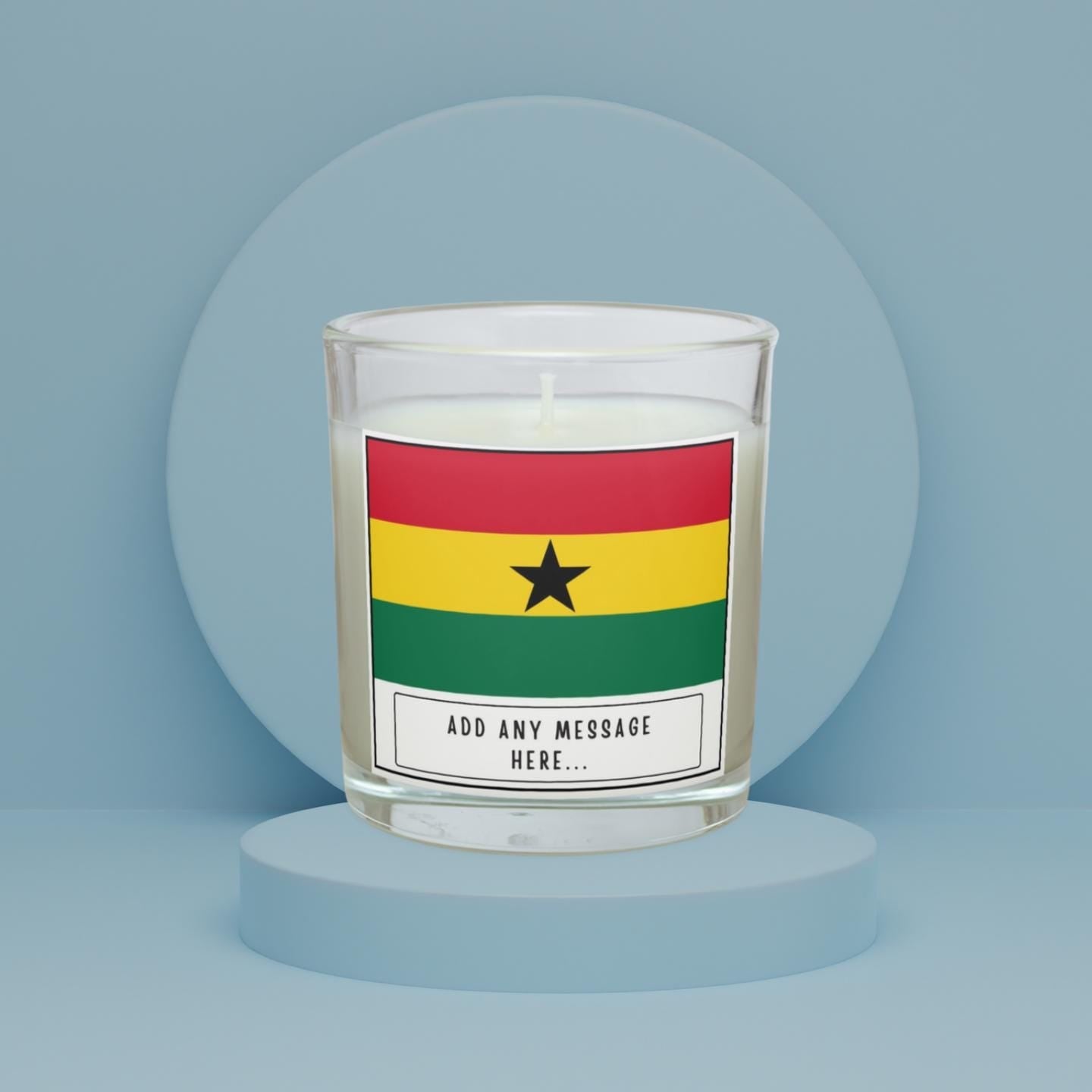 Ghana Personalised Candle | Flag of Ghana | Ghanaian Flag Gift | Custom Ghanaian Message Candle | Ghana Home Décor | Ghanaian Friend Gifts Etsy