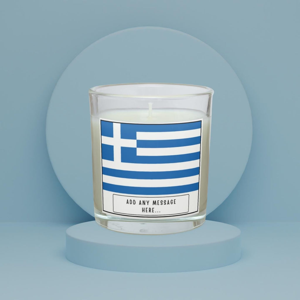 Greece Personalised Candle | Flag of Greece | Greek Flag Gift | Custom Greek Message | Greek Friend Gift | Greece Home | Greek Home Décor Etsy