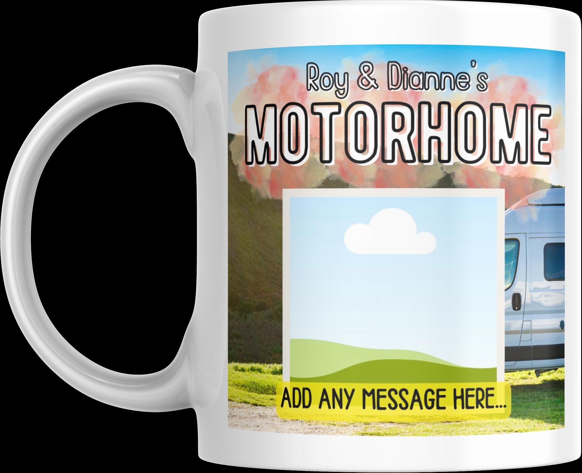 Personalised Motorhome Mug | Custom Scenic Camper Gift | Add Any Photo & Message | UK Vanlife Present | Motorhome Gift | Personalised Gift Etsy