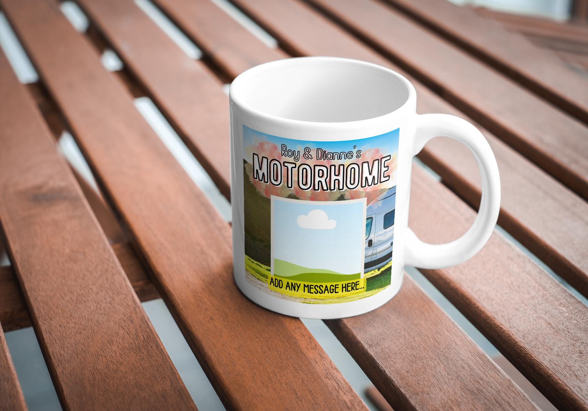 Personalised Motorhome Mug | Custom Scenic Camper Gift | Add Any Photo & Message | UK Vanlife Present | Motorhome Gift | Personalised Gift Etsy