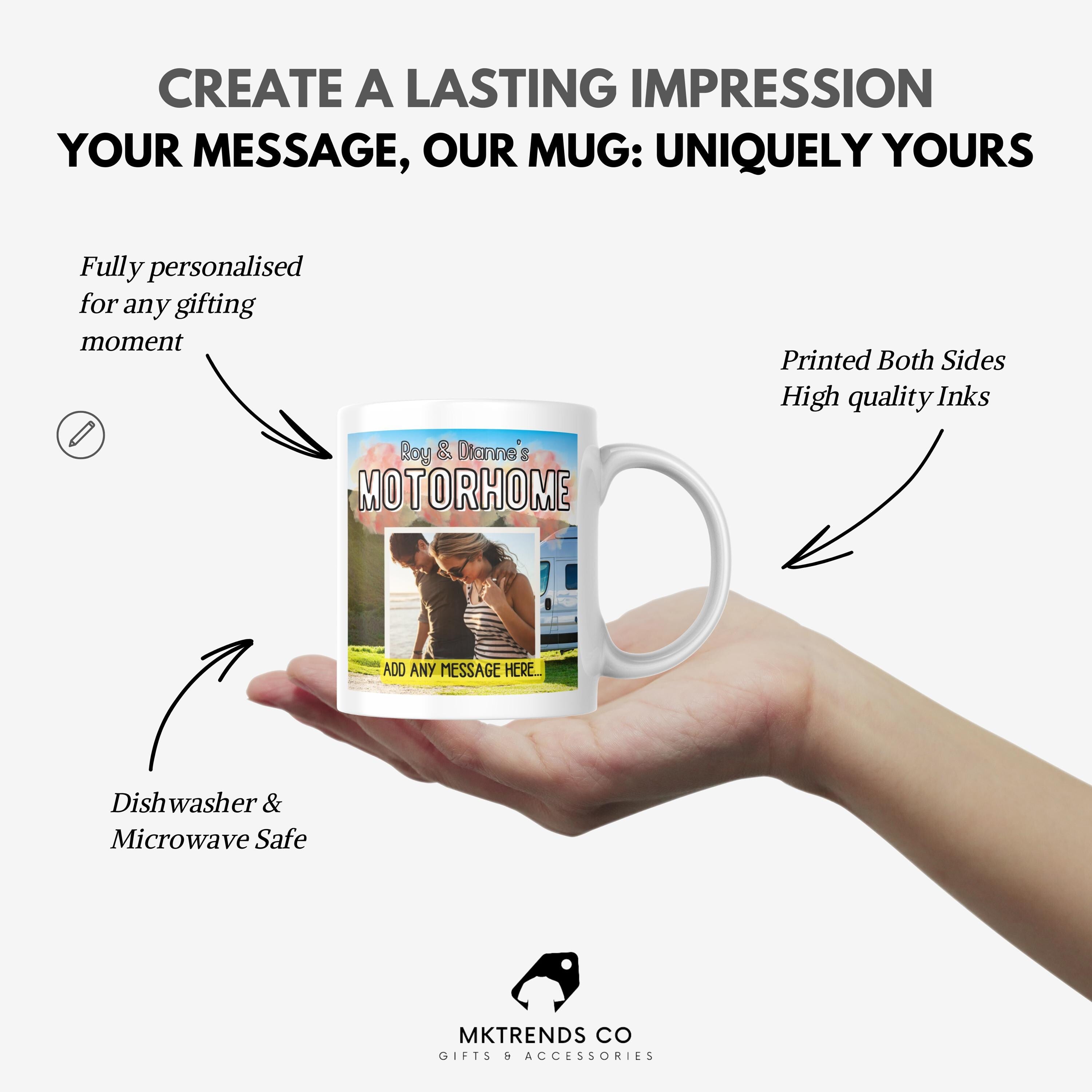 Personalised Motorhome Mug | Custom Scenic Camper Gift | Add Any Photo & Message | UK Vanlife Present | Motorhome Gift | Personalised Gift Etsy