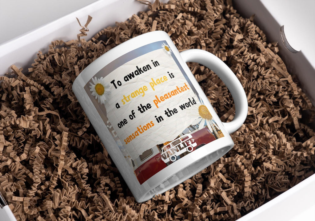 Personalised Vanlife Quote Mug | Scenic Camper Gift | Custom Message | Red Van & Daisy Design | UK Travel Present | Cute Travel Gift Etsy