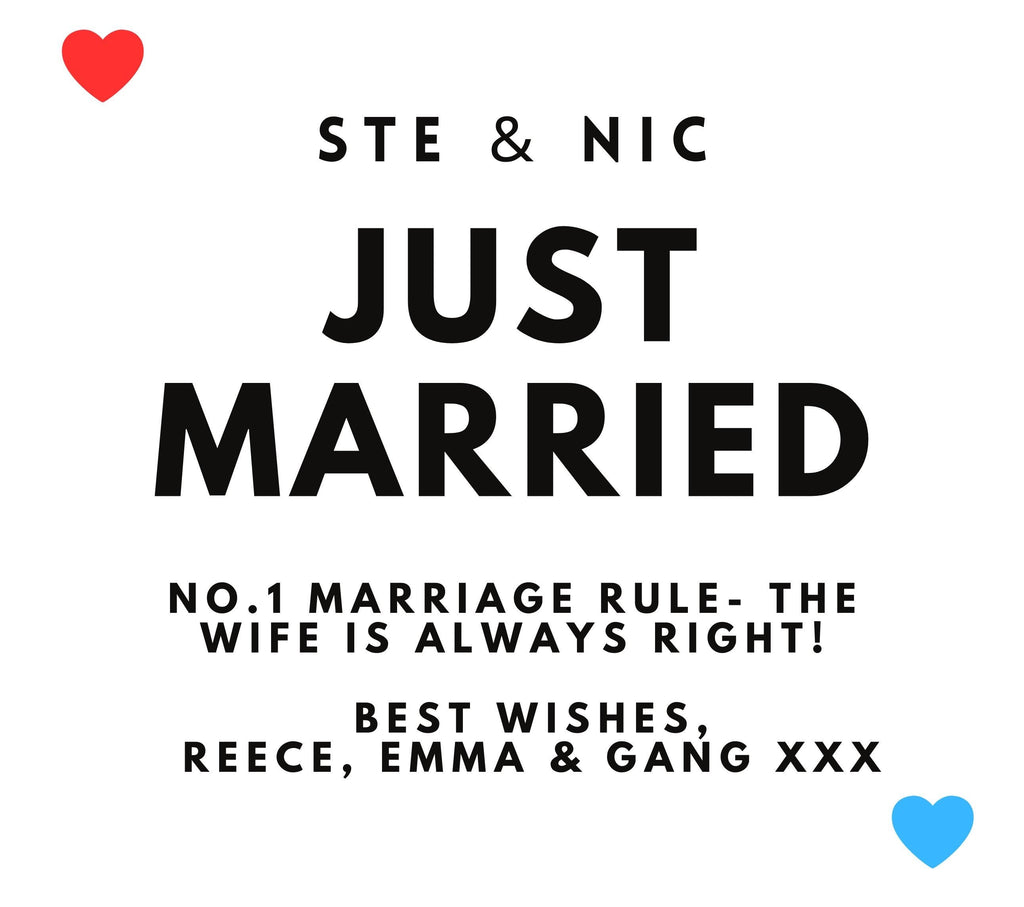 Just Married Wedding Personalised Candle | Wedding Day Gift | Custom Message Wedding Candle | Gift for Mr & Mrs | Bride and Groom Message Etsy