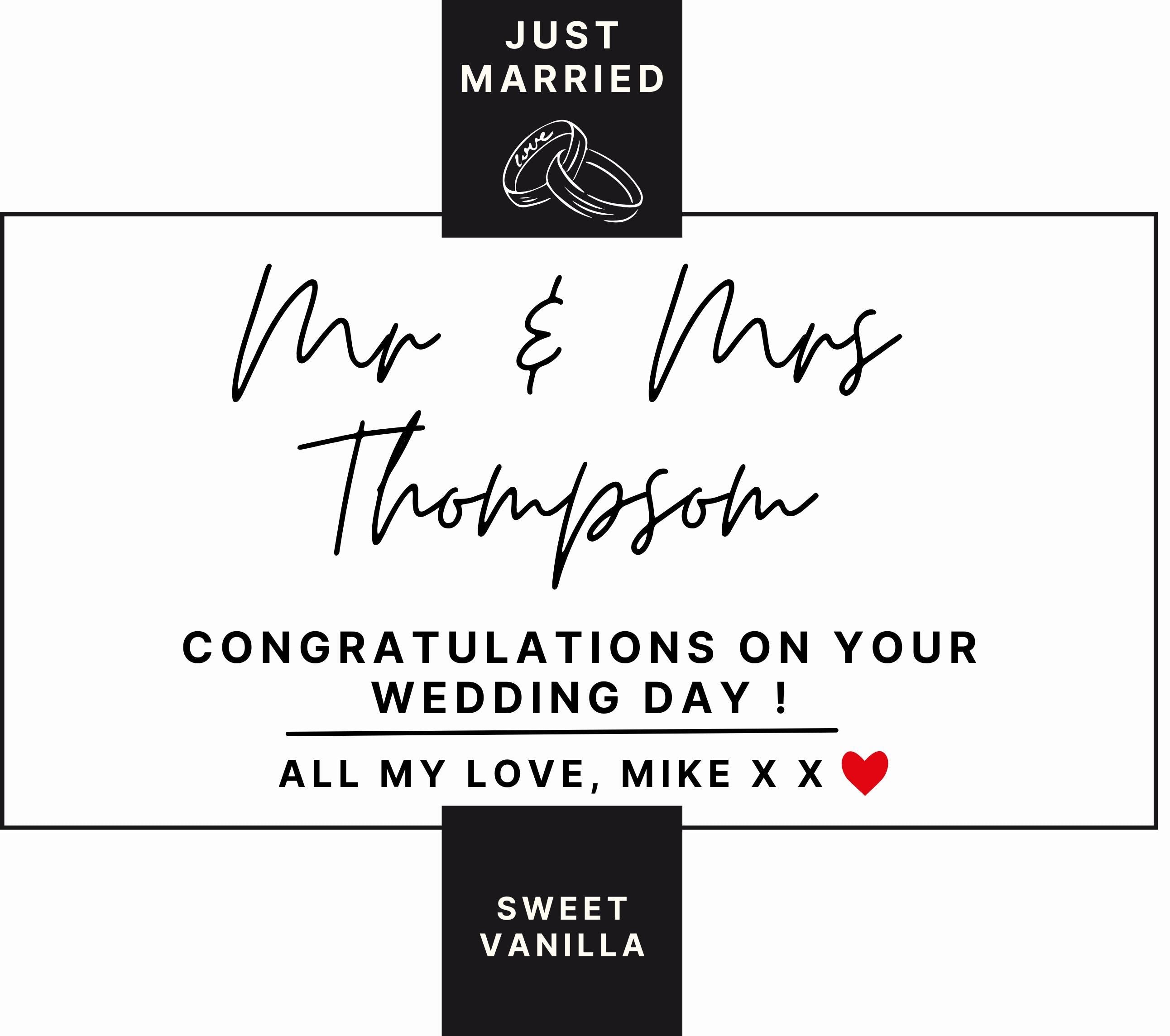 Mr & Mrs Just Married Personalised Wedding Candle | Wedding Gift | Gift for Wedding Day | Bride and Groom | Mr Mrs Wedding Day Candle Gift Etsy