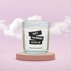 Just Married Special Date Wedding Candle | Custom Date Wedding Day Gift | Wedding Personalised Message Candle | Bride & Groom Message Gift Etsy