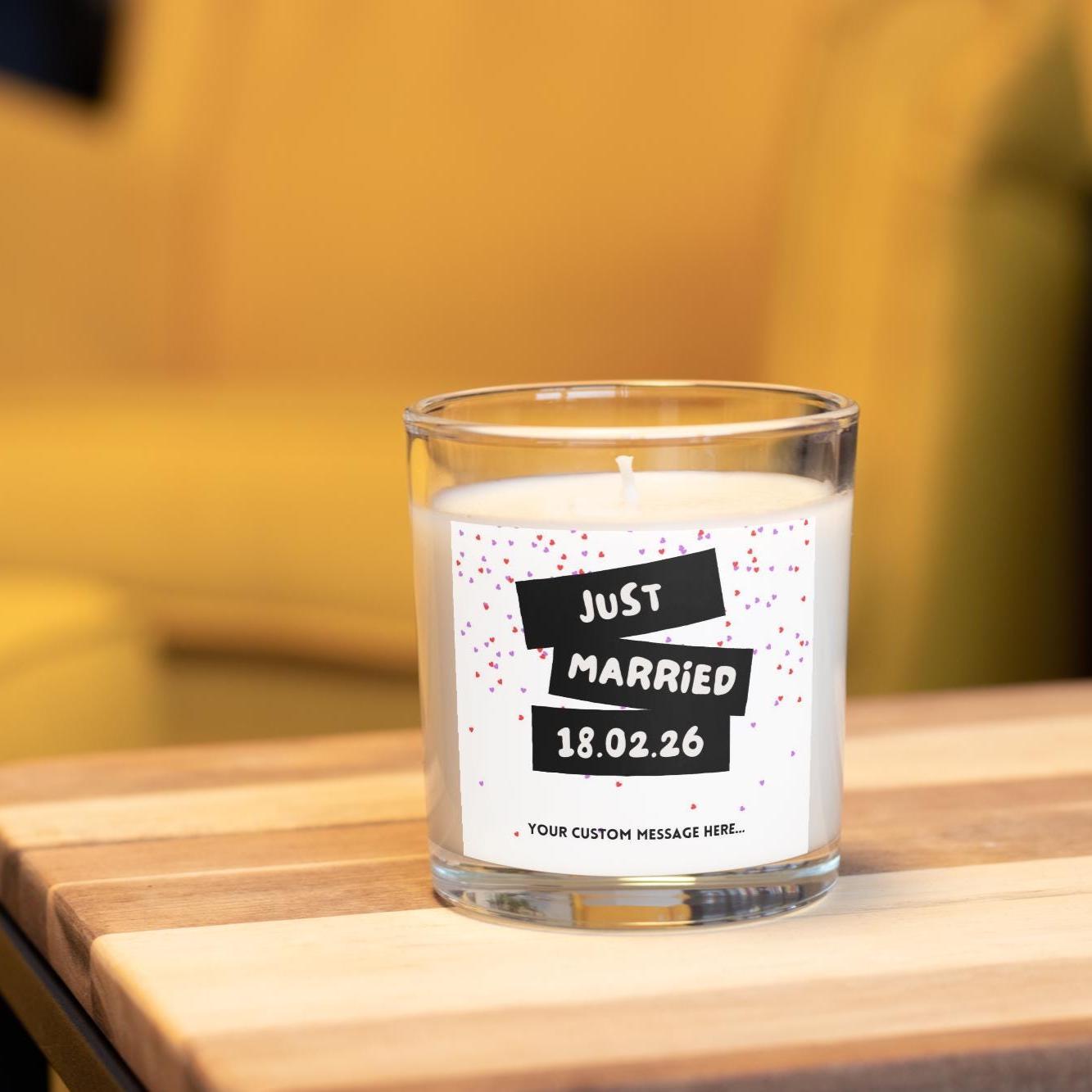 Just Married Special Date Wedding Candle | Custom Date Wedding Day Gift | Wedding Personalised Message Candle | Bride & Groom Message Gift Etsy