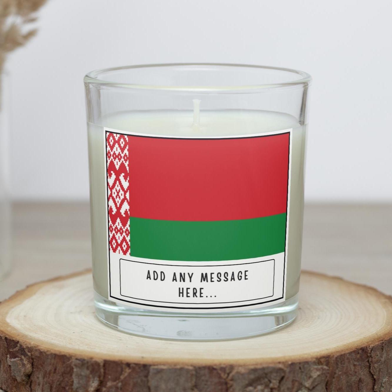 Belarus Personalised Candle | Flag of Belarus | Belarusian Flag | Custom Belarus Message Gift | Gift for Belarusian | Belarusian Home Décor Etsy
