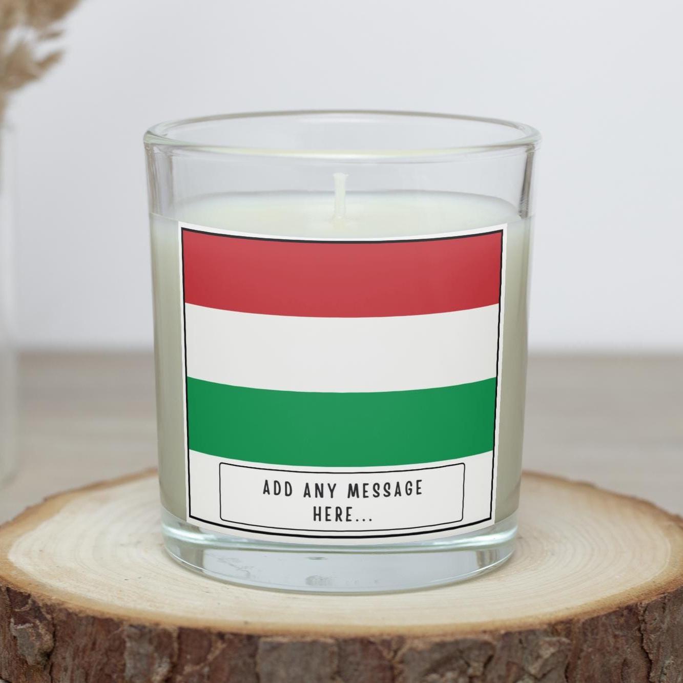 Hungary Personalised Candle | Flag of Hungary | Hungarian Flag Gift | Gift for Hungarian | Hungarian Message Gift | Hungarian Home Décor Etsy