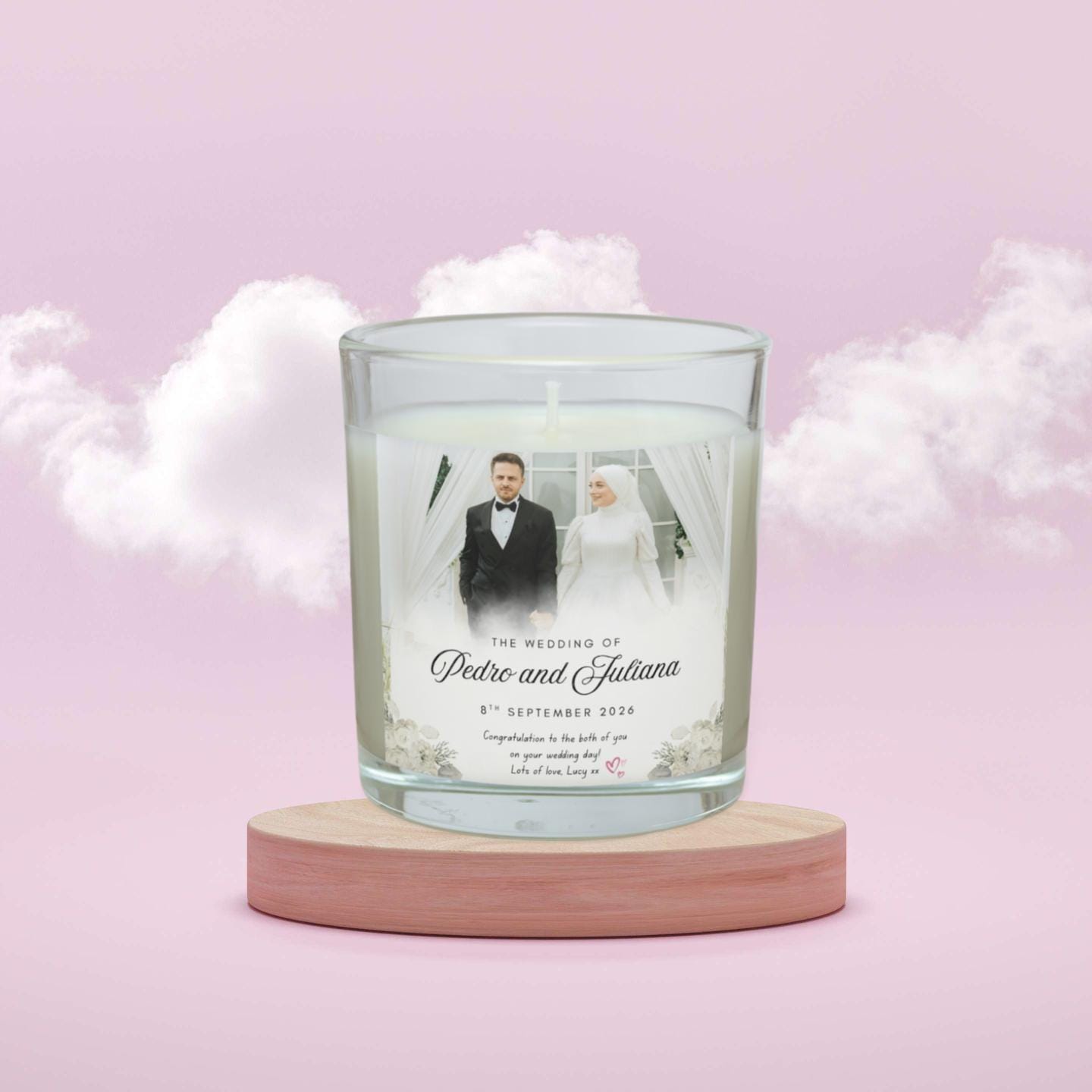 Wedding Candle Gift For Couple, Congratulation Gift, Bride And Groom Gift, Mr Mrs Gift, Engagement Candle, Photo Message Gift, Anniversary Etsy