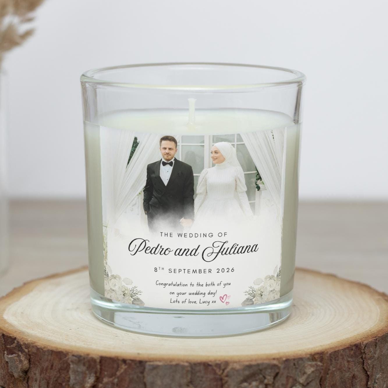Wedding Candle Gift For Couple, Congratulation Gift, Bride And Groom Gift, Mr Mrs Gift, Engagement Candle, Photo Message Gift, Anniversary Etsy