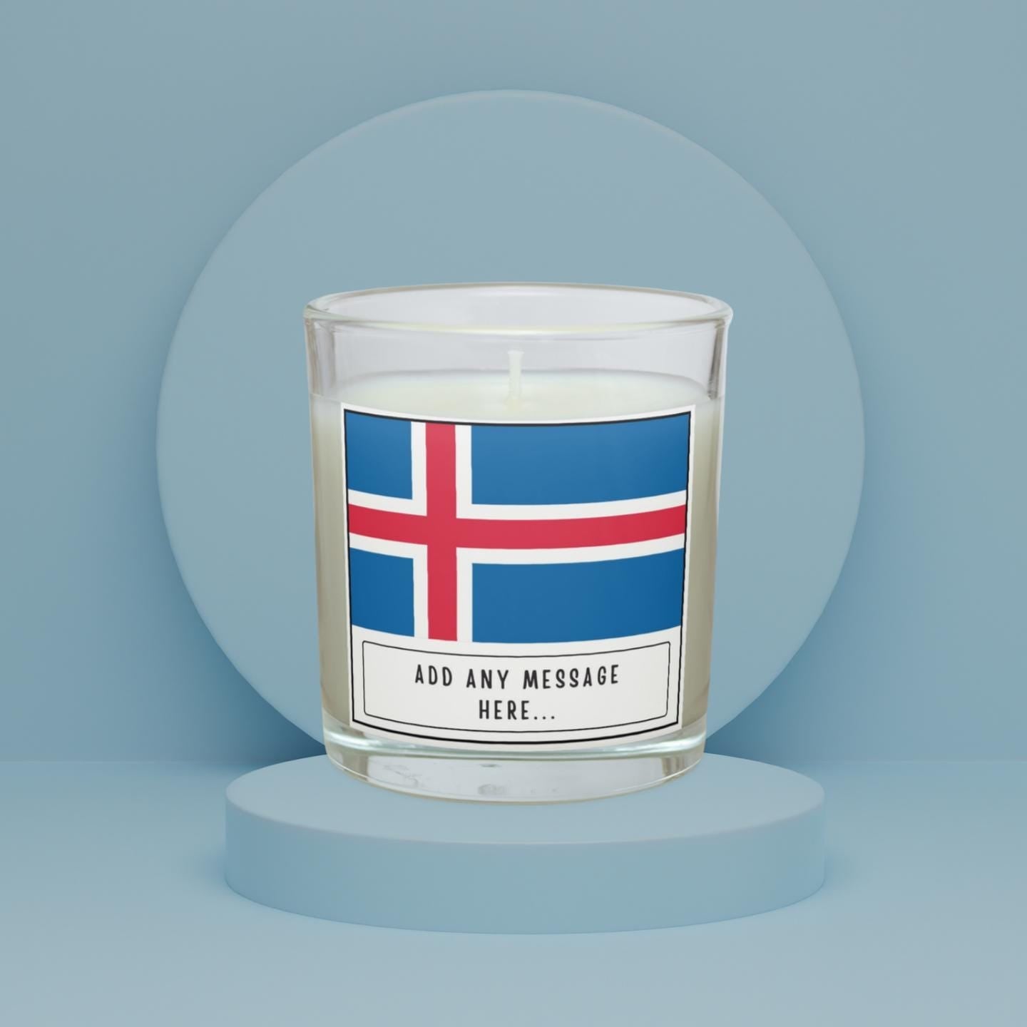Iceland Personalised Candle | Flag of Iceland | Icelandic Flag | Nordic Gift Idea | Gift for Icelandic Friends | Iceland Home Décor Candle Etsy