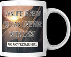 Personalised Vanlife Quote Mug | Scenic Camper Gift | Live More With Less Design | Custom Message | UK Motorhome Present | Campervan Quote Etsy