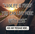 Personalised Vanlife Quote Mug | Scenic Camper Gift | Live More With Less Design | Custom Message | UK Motorhome Present | Campervan Quote Etsy