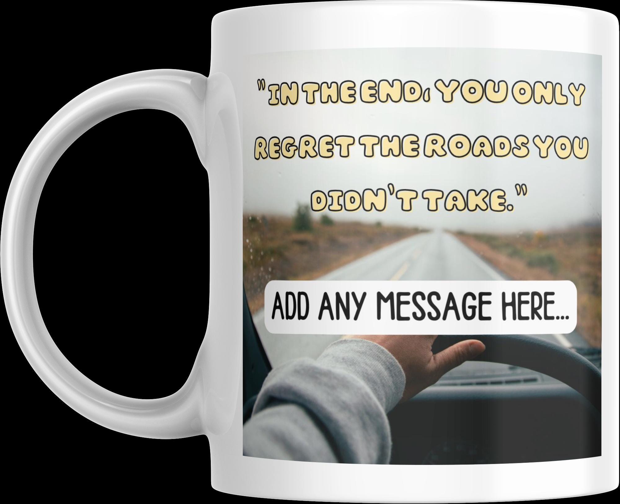 Personalised Vanlife Quote Mug | Scenic Road Travel Cup | Custom Message | Motivational Camper Gift | UK Motorhome Present | Road Trip Etsy
