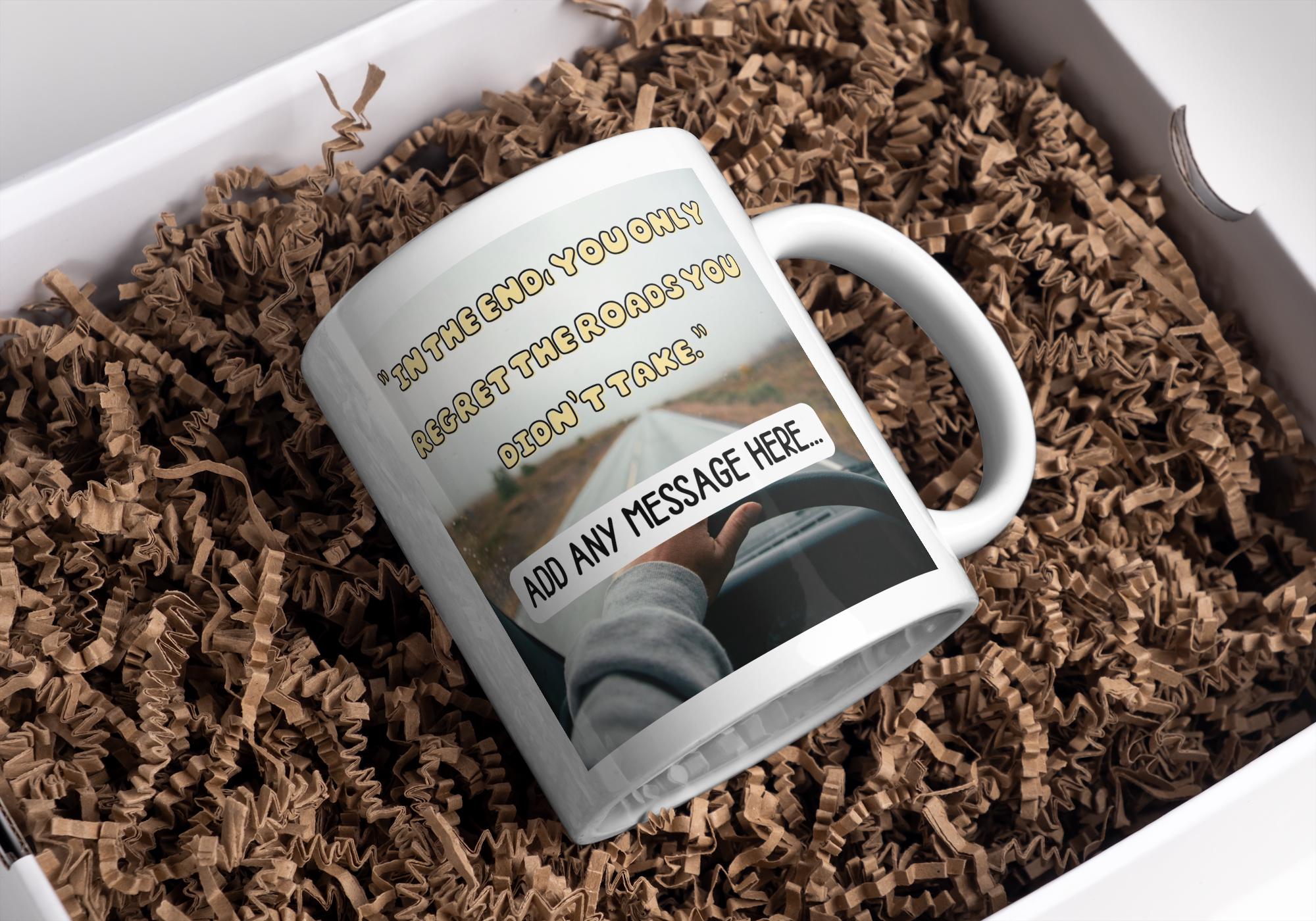 Personalised Vanlife Quote Mug | Scenic Road Travel Cup | Custom Message | Motivational Camper Gift | UK Motorhome Present | Road Trip Etsy