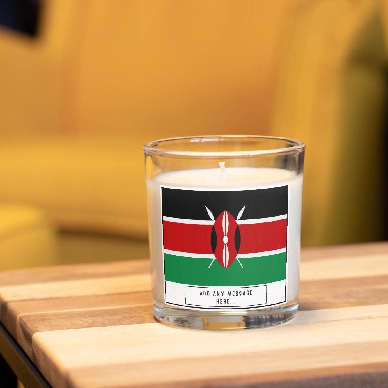 Kenya Personalised Candle | Flag of Kenya | Kenyan Flag Candle | Custom Message Kenyan Gift | Gift for Kenyan | Kenya Home Décor Candle Gift Etsy