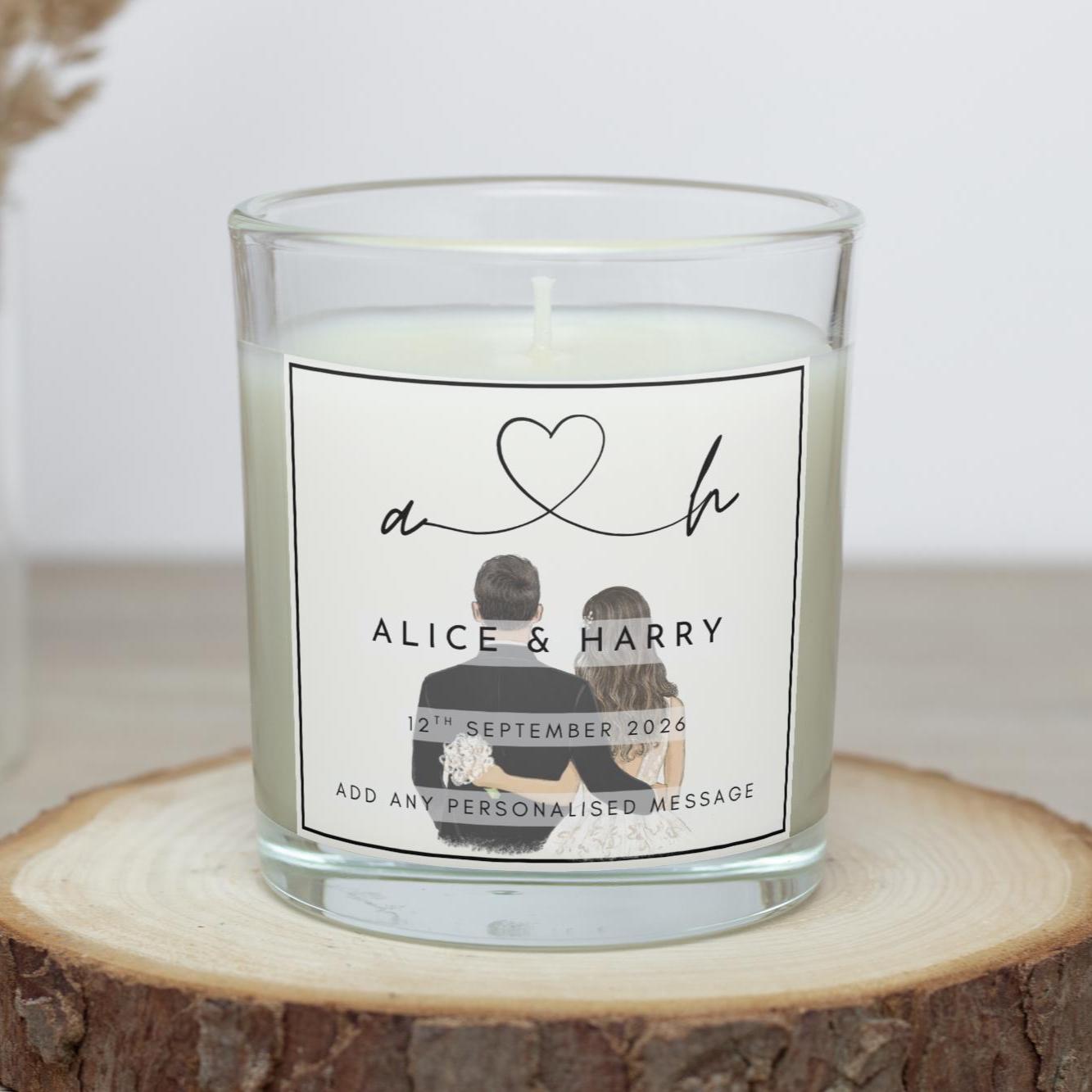 Personalised Wedding Gift | Engagement Candle | Gift for Couples | Mr & Mrs Candle | Wedding Day | Wedding Planning | Date, Message Present Etsy