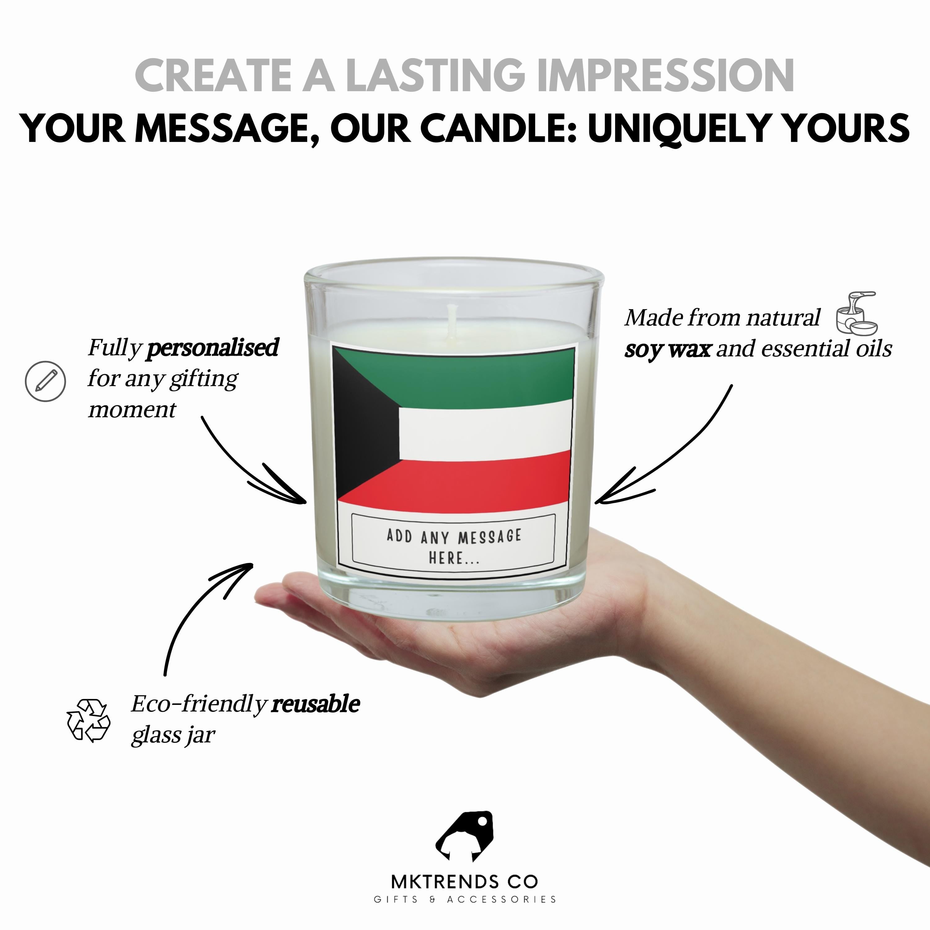 Kuwait Personalised Candle | Flag of Kuwait | Kuwaiti Flag Candle | Gift for Kuwaiti | Custom Kuwaiti Message | Kuwaiti Home Décor Candle Etsy