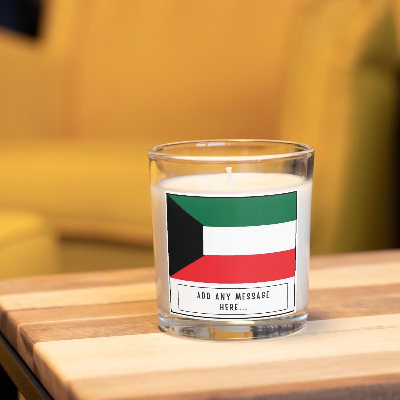 Kuwait Personalised Candle | Flag of Kuwait | Kuwaiti Flag Candle | Gift for Kuwaiti | Custom Kuwaiti Message | Kuwaiti Home Décor Candle Etsy