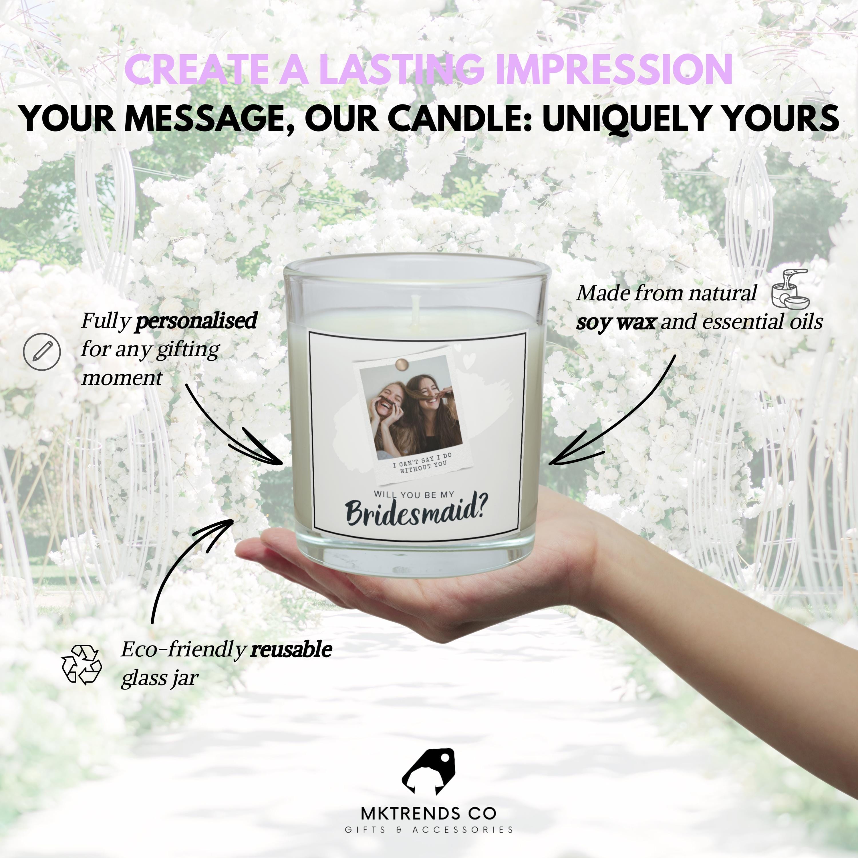 Be My Bridesmaid Personalised Candle | Bridesmaid Invitation Message Gift | Bridal Party Decorations | Will You Be My Bridesmaid Candle Gift Etsy