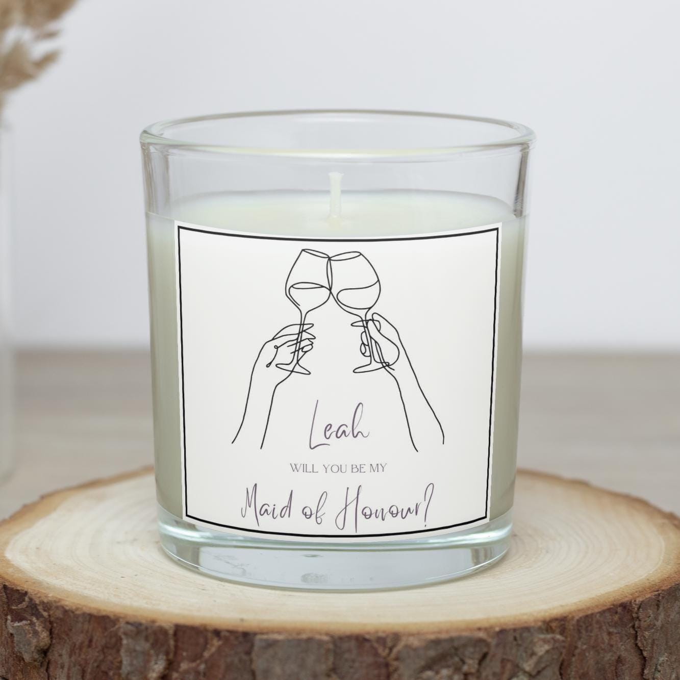 Will You Be My Maid Of Honour Personalised Candle Gift | Custom Bridal Proposal Gift | Bridal Party Décor | Maid Of Honour Custom Candle Etsy
