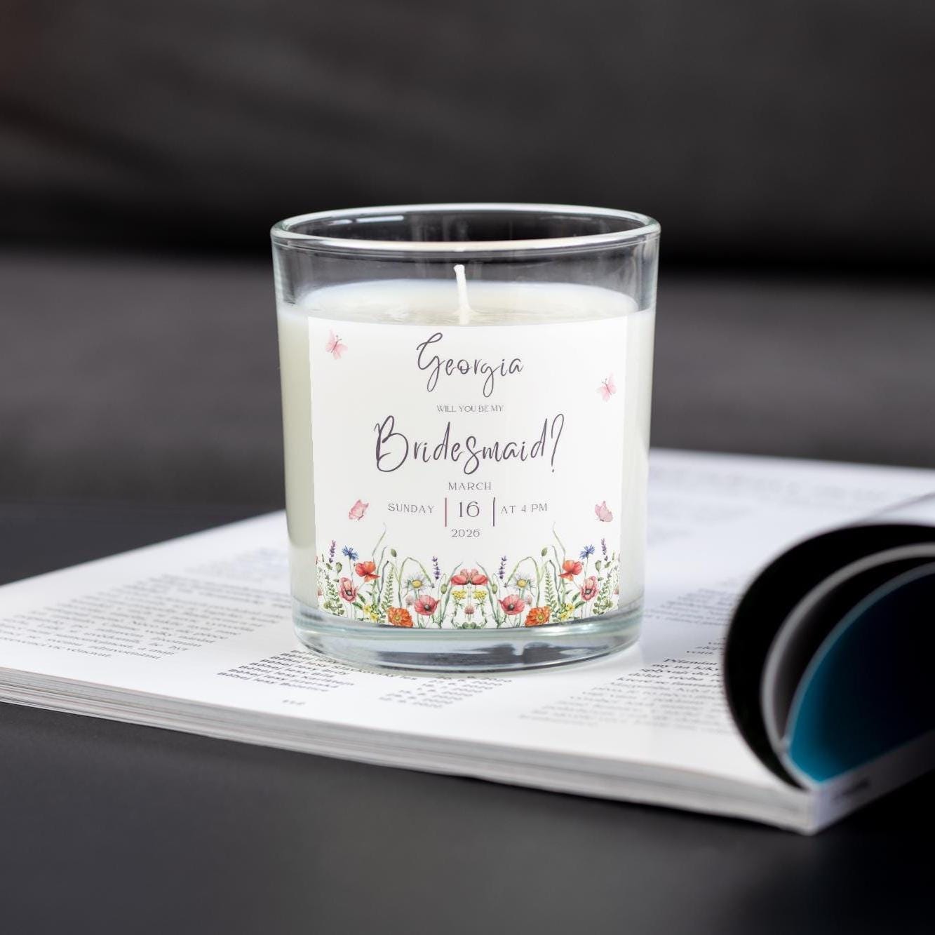 Bridesmaid Proposal Personalised Candle Gift | Be My Bridesmaid Invitation Gift | Custom Bridesmaid Message Candle | Bridal Party Decoration Etsy