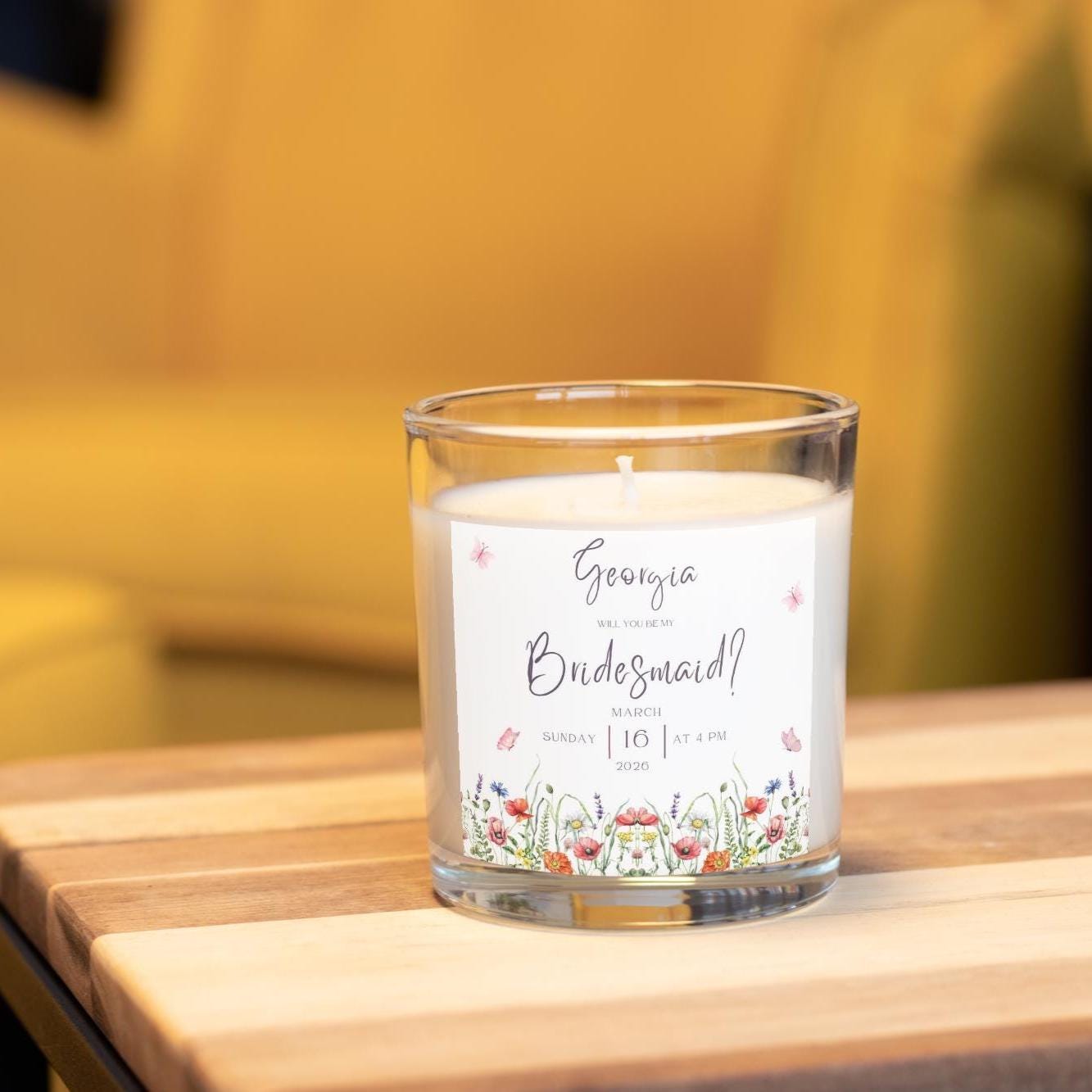 Bridesmaid Proposal Personalised Candle Gift | Be My Bridesmaid Invitation Gift | Custom Bridesmaid Message Candle | Bridal Party Decoration Etsy