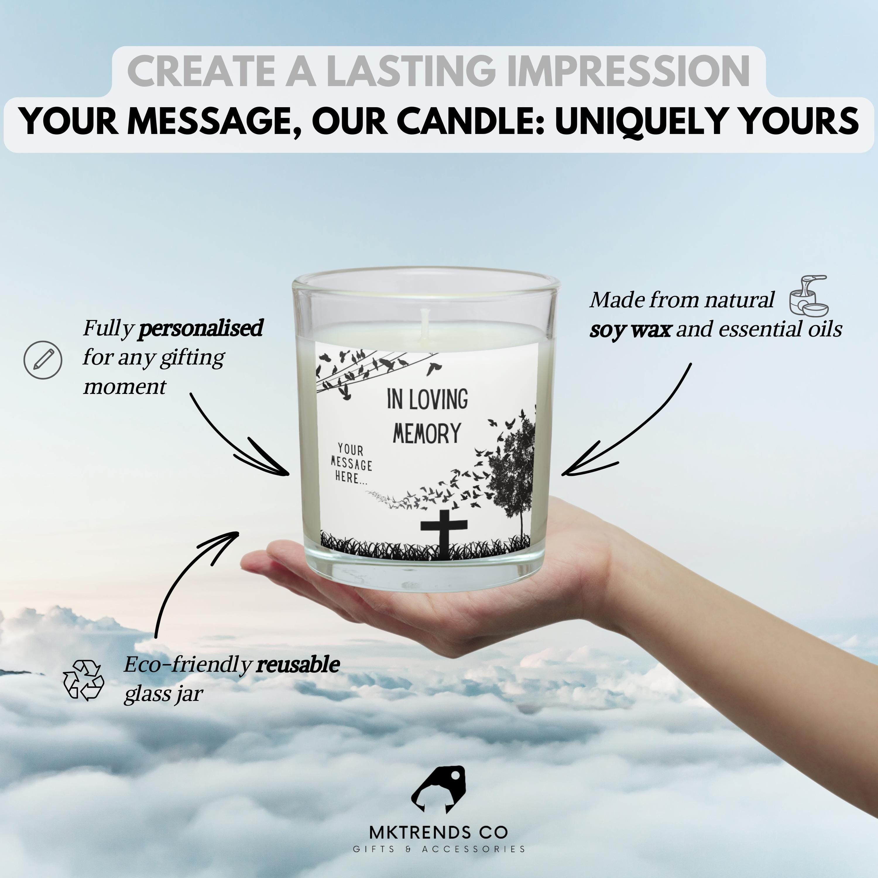 Deepest Sympathy Memorial Personalised Candle | Loving Memory Gift | Mourning Candle | Death Anniversary | Family | Pet Memorial | RIP Gift Etsy