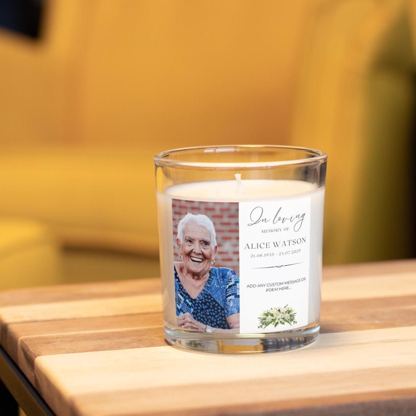 Photo Memorial Personalised Candle | In Loving Memory Message Gift | Custom Remembrance Candle | RIP Tribute | Mum | Dad | Pet Memorial Gift Etsy