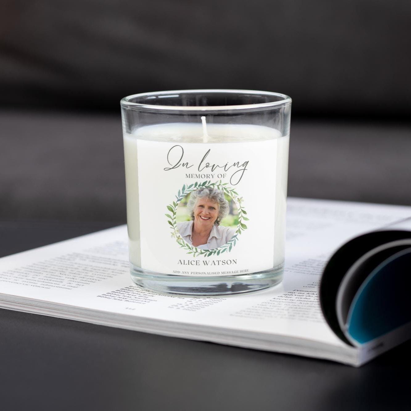 In Loving Memory Personalised Candle with Photo & Message | Remembrance Candle with Name, Dates | Sympathy Gift | Memorial Tribute | RIP Etsy