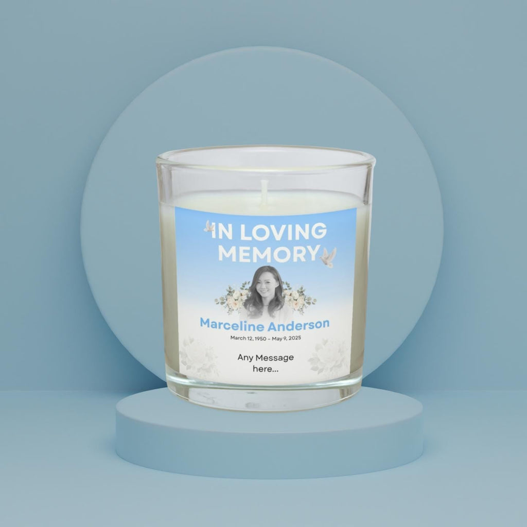 In Loving Memory Personalised Candle with Photo & Message | Memorial Candle with Name Dates | Sympathy Gift | Remembrance Tribute | RIP Gift Etsy
