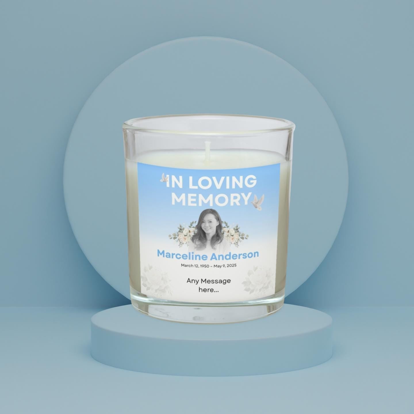 In Loving Memory Personalised Candle with Photo & Message | Memorial Candle with Name Dates | Sympathy Gift | Remembrance Tribute | RIP Gift Etsy