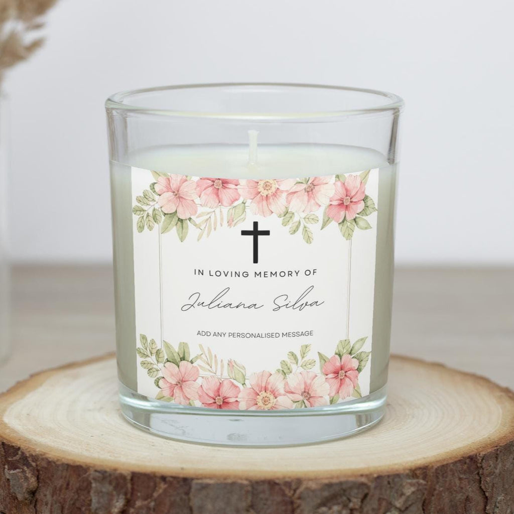 In Loving Memory Personalised Candle | Memorial Candle & Cross | Sympathy Gift | Remembrance Tribute | RIP Keepsake | Custom Message Candle Etsy