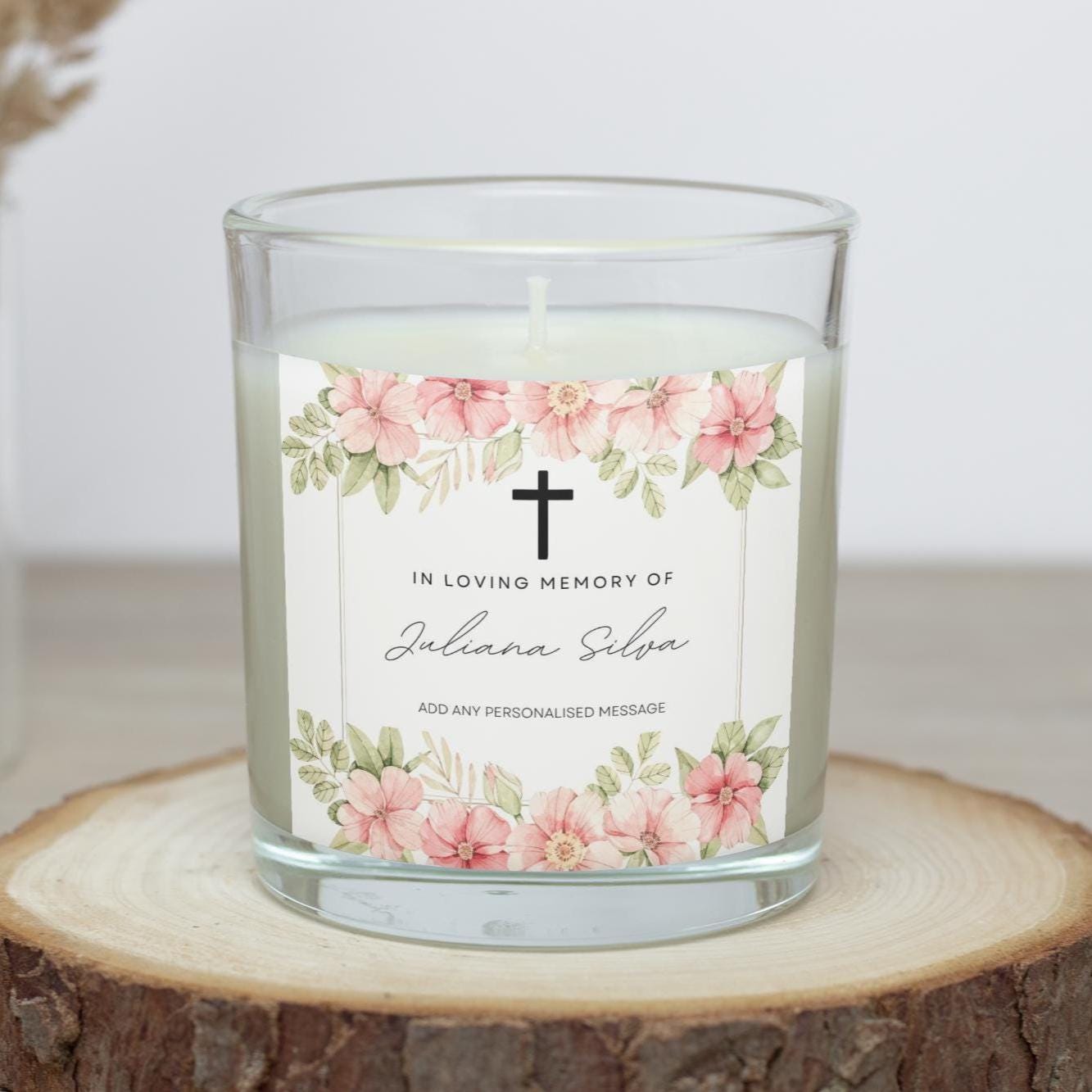 In Loving Memory Personalised Candle | Memorial Candle & Cross | Sympathy Gift | Remembrance Tribute | RIP Keepsake | Custom Message Candle Etsy