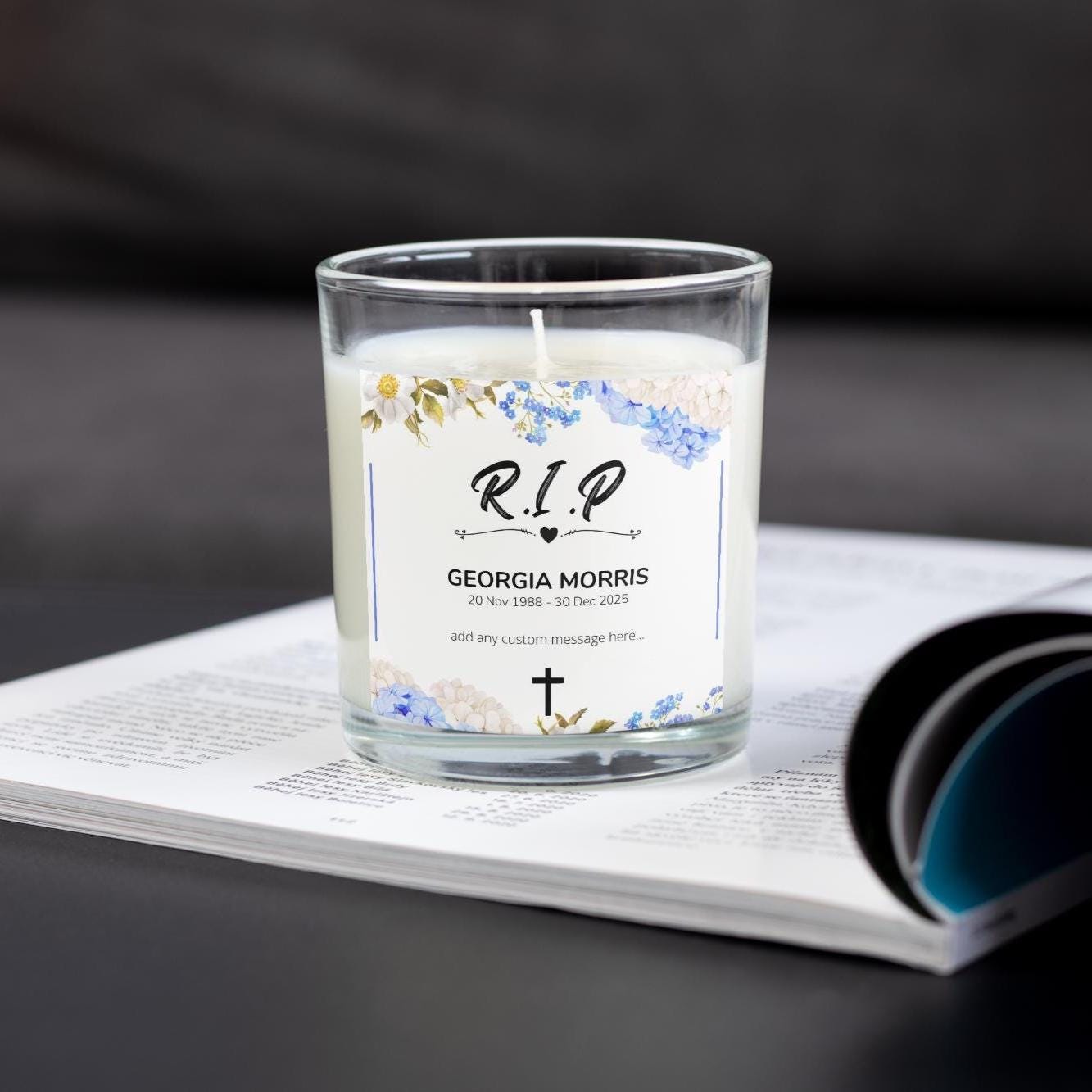 RIP Personalised Candle | In Loving Memory Candle with Name, Dates & Message | Memorial Tribute | Sympathy Gift | Remembrance Candle | RIP Etsy