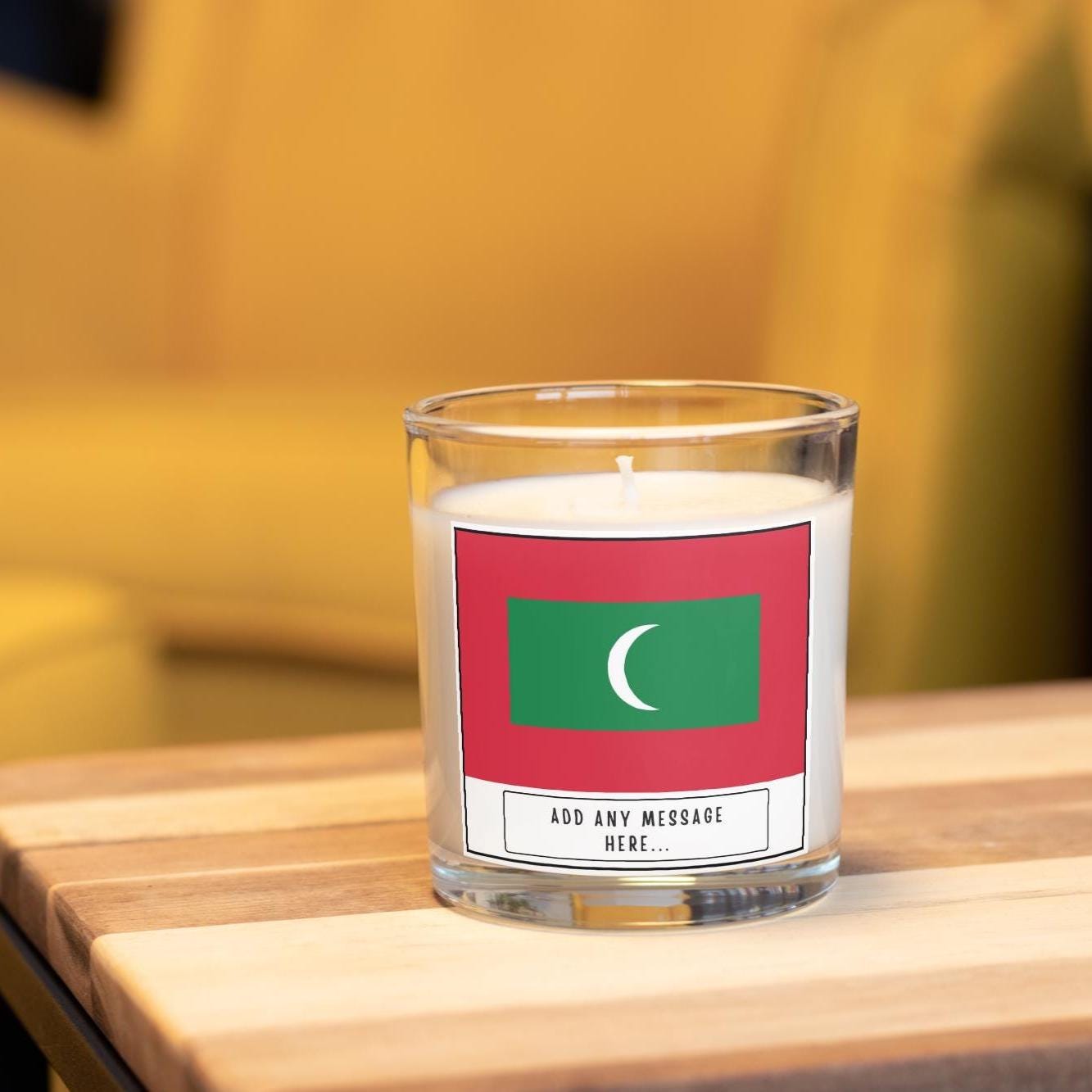 Maldives Personalised Candle | Flag of Maldives | Maldivian Flag | Custom Maldives Candles | Gift for Maldivian | Maldives Home Decor Gift Etsy