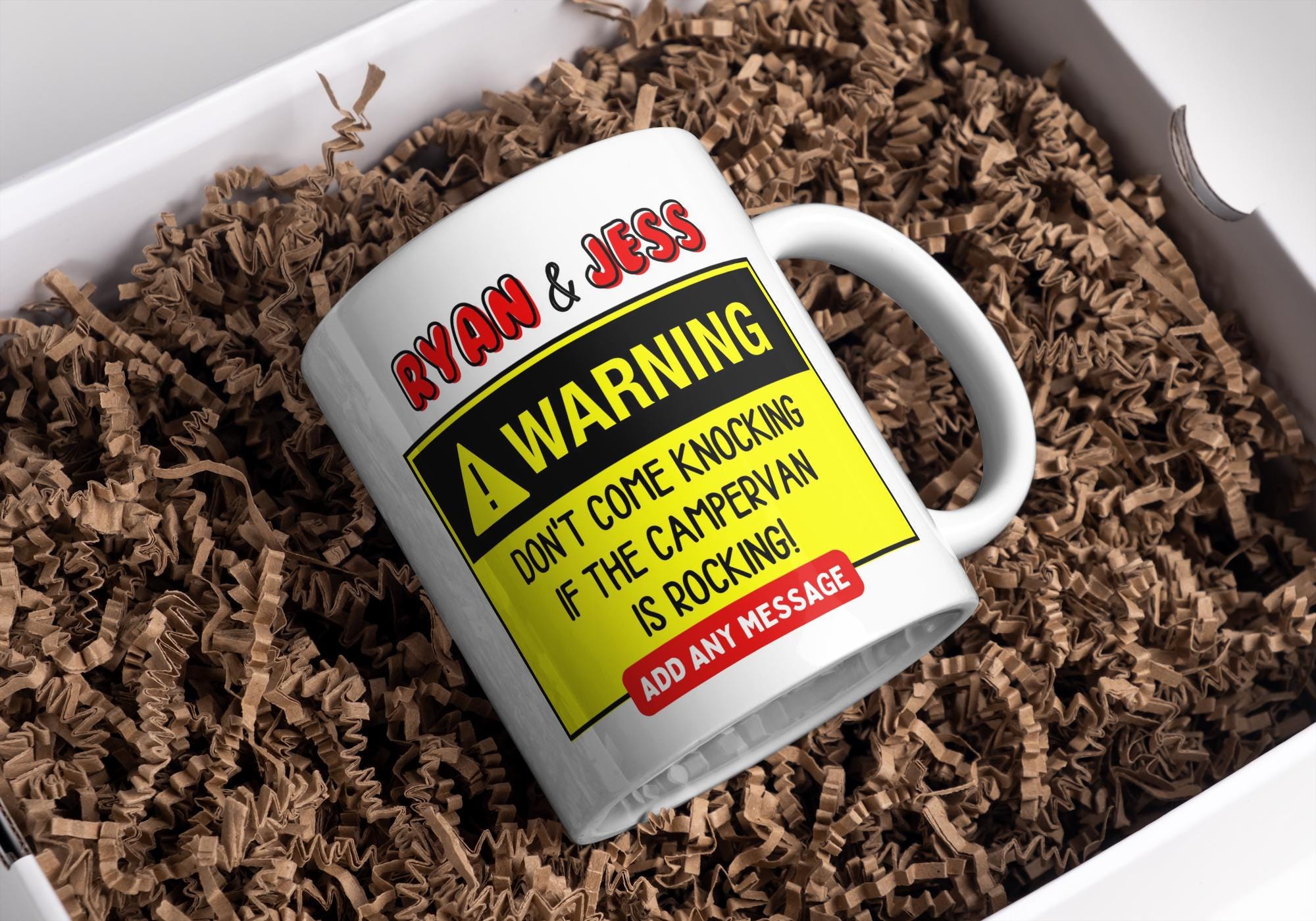 Funny Personalised Campervan Mug | Rude Vanlife Gift | Funny Warning Design | Custom Message | UK Motorhome Present | Novelty Gift Etsy