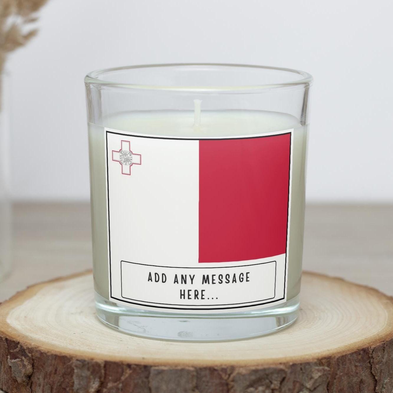 Malta Personalised Candle | Flag of Malta | Maltese Flag Candle | Custom Message Malta Gift | Gift for Maltese | Malta Home Decor Message Etsy