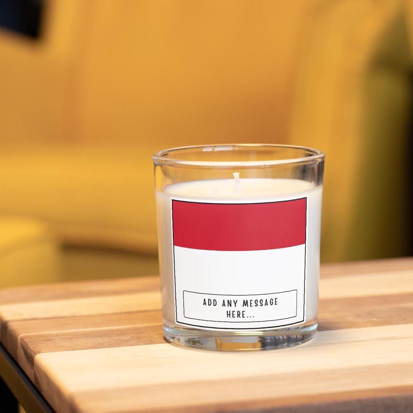 Monaco Personalised Candle | Flag of Monaco | Monegasque Flag Gift | Custom Monaco Message | Riviera Home Decor | Monaco Culture Candle Gift Etsy