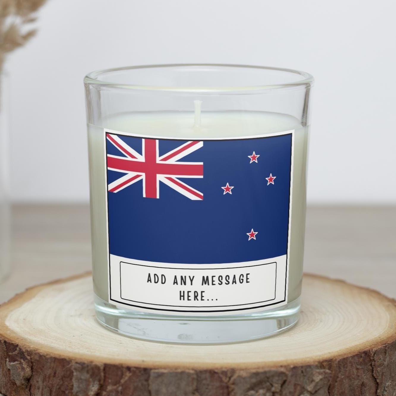 New Zealand Personalised Candle | Flag of New Zealand | Custom Message New Zealand Gift | New Zealand Message | New Zealand Home Decor Gift Etsy