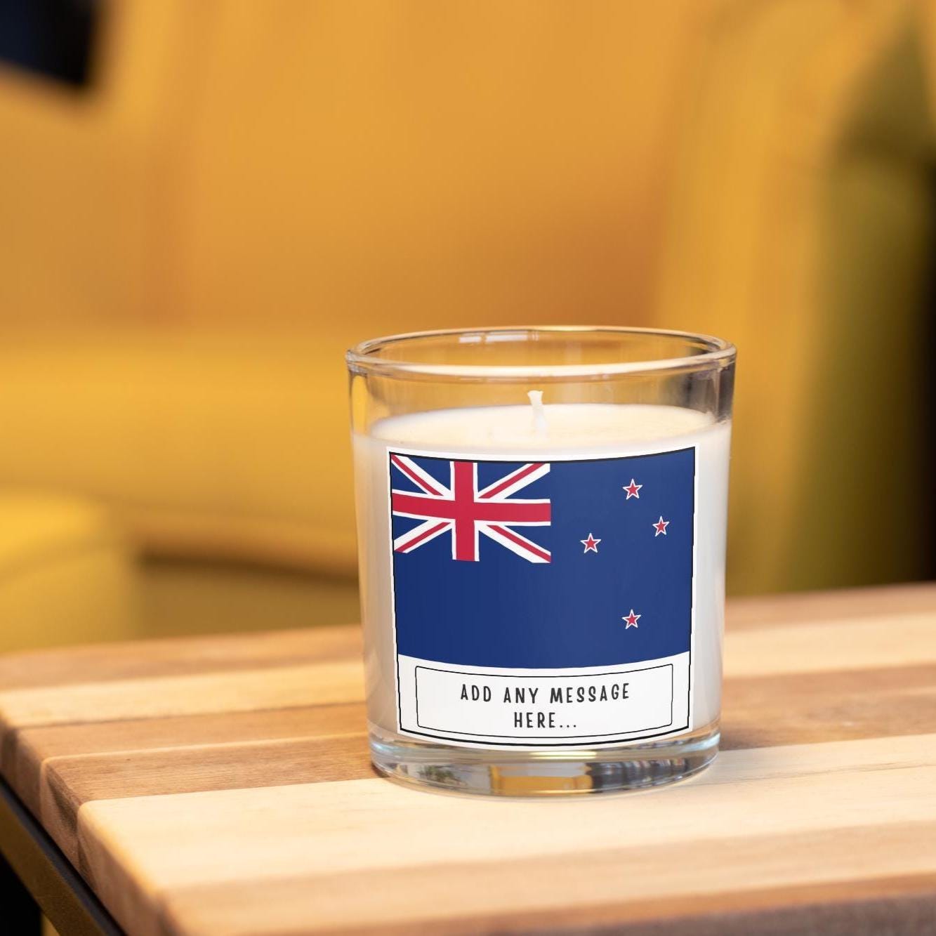 New Zealand Personalised Candle | Flag of New Zealand | Custom Message New Zealand Gift | New Zealand Message | New Zealand Home Decor Gift Etsy