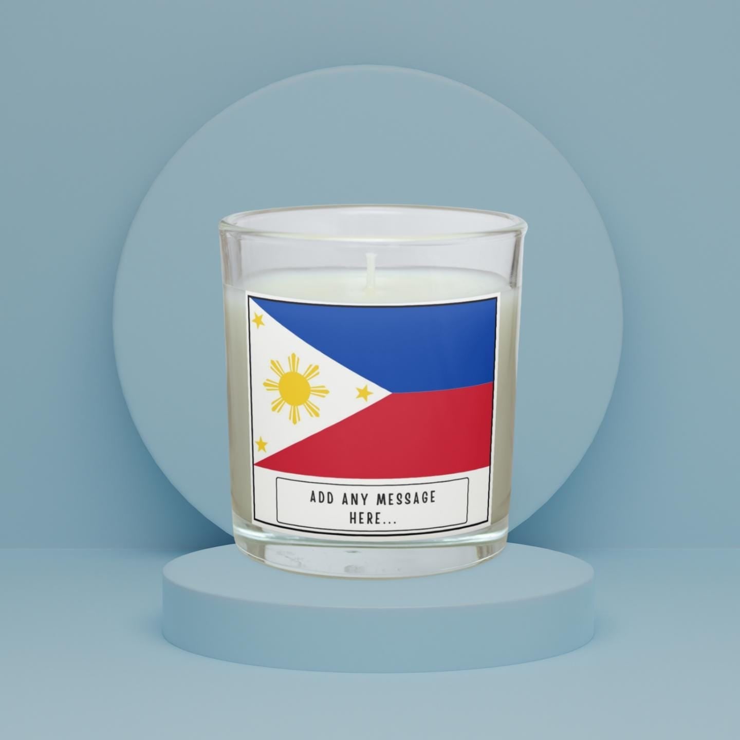 Philippines Personalised Candle | Flag of Philippines | Filipino Flag Gift | Custom Filipino Message | Filipino Gift |Philippines Home Decor Etsy