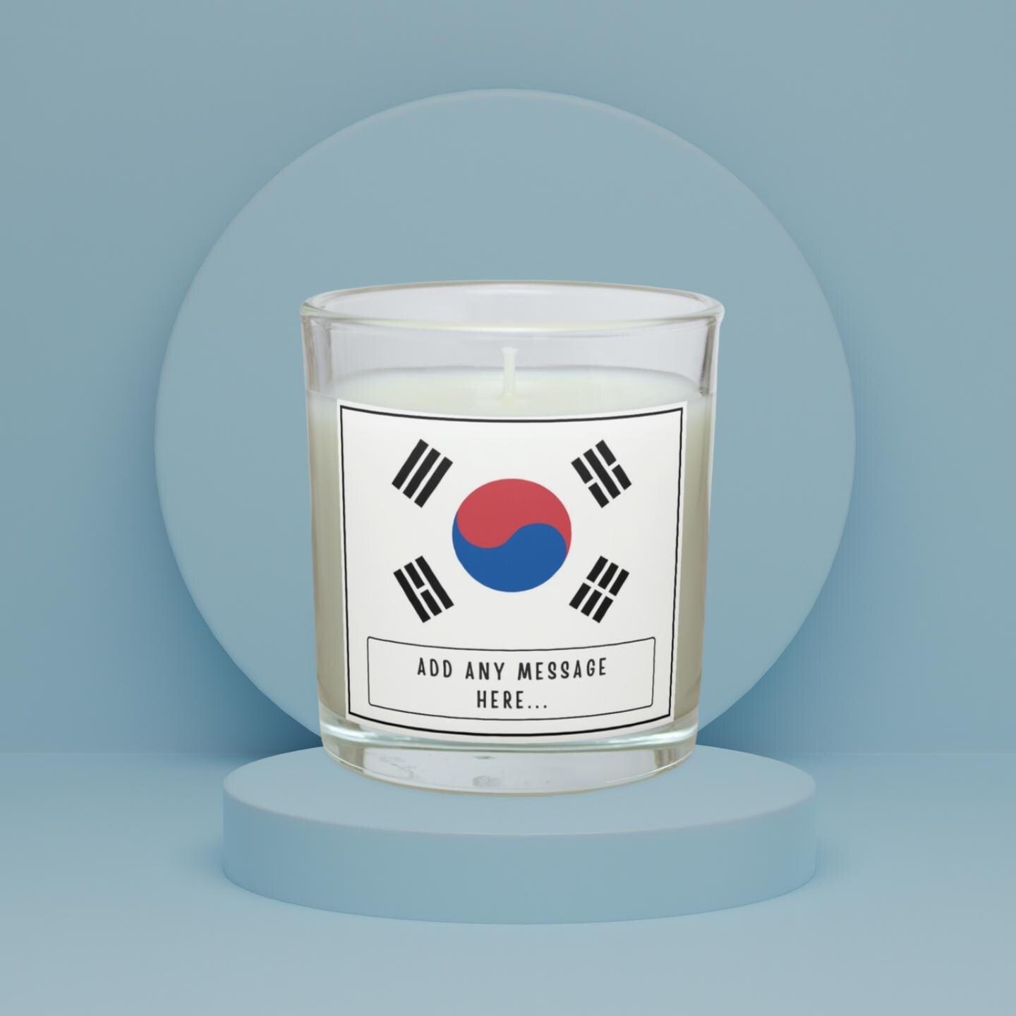 South Korea Personalised Candle | South Korea Flag | South Korean Flag Gift | Gift for South Korean | South Korean Message | Home Decor Gift Etsy