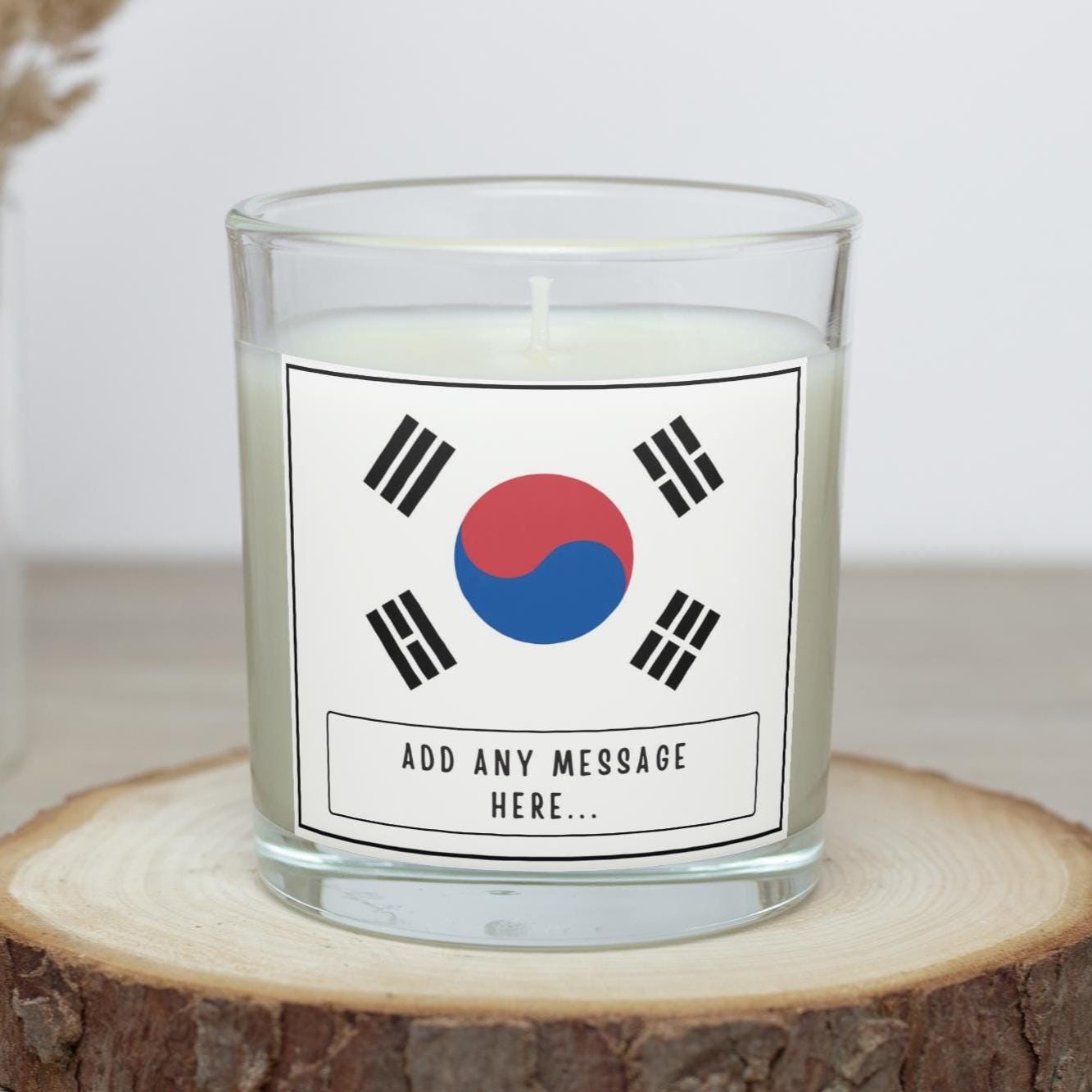 South Korea Personalised Candle | South Korea Flag | South Korean Flag Gift | Gift for South Korean | South Korean Message | Home Decor Gift Etsy