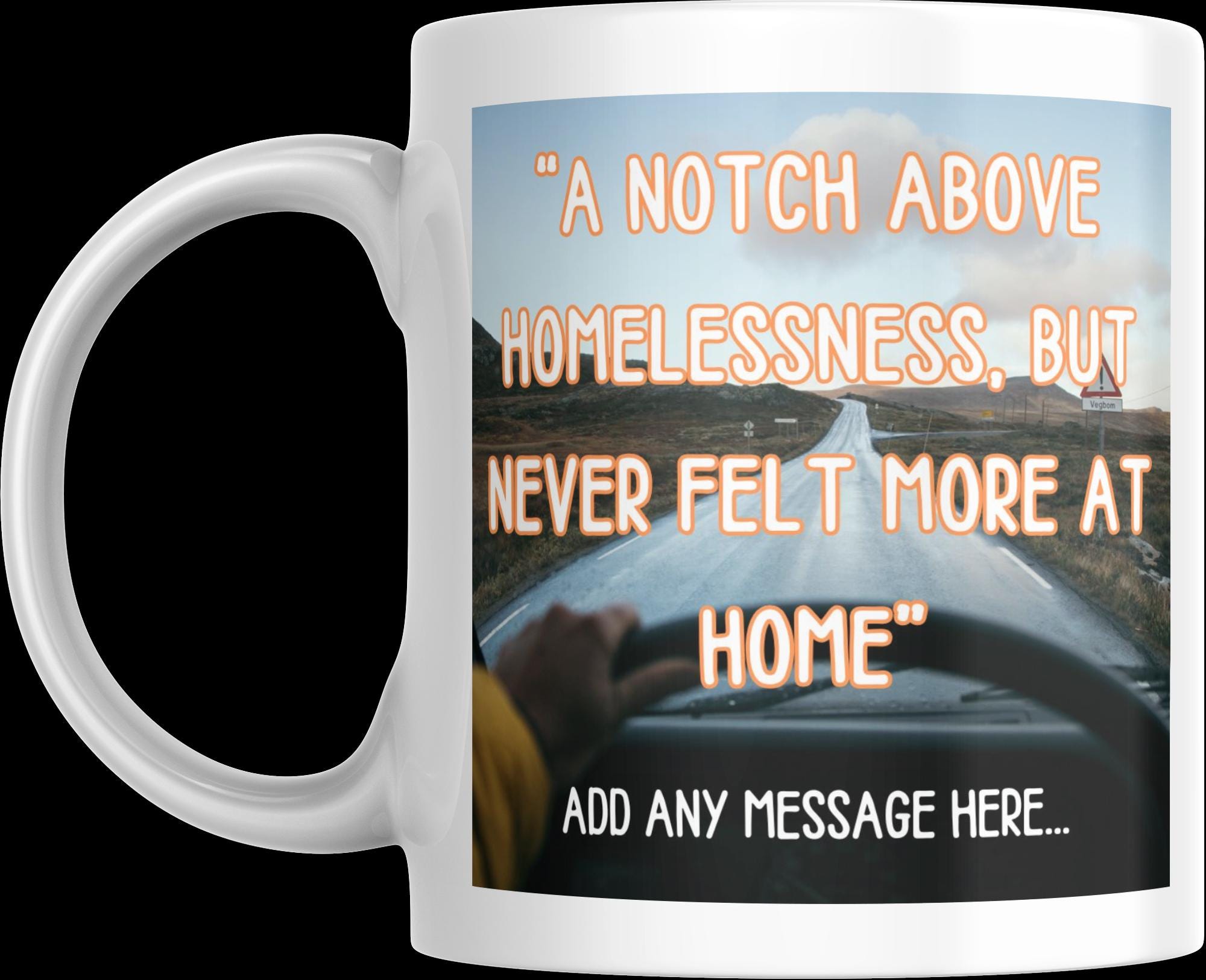 Personalised Vanlife Quote Mug | Funny Camper Gift | Scenic Road Design | Custom Message | UK Motorhome Present | Quote Gift | Novelty Mug Etsy