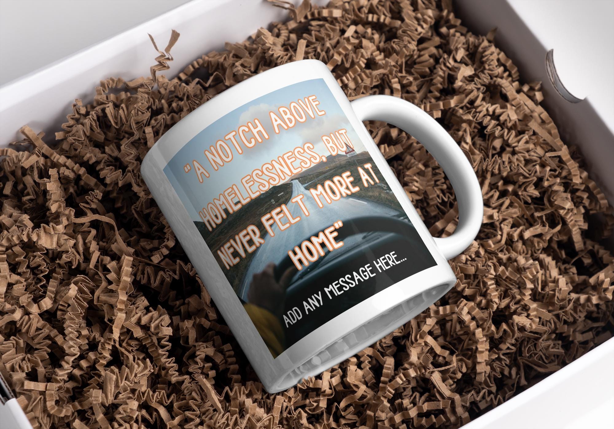 Personalised Vanlife Quote Mug | Funny Camper Gift | Scenic Road Design | Custom Message | UK Motorhome Present | Quote Gift | Novelty Mug Etsy