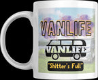 Funny Personalised Vanlife Mug | Shitters Full Camper Gift | Scenic Lake & Mountain Design | Custom Message | UK Motorhome Present Etsy
